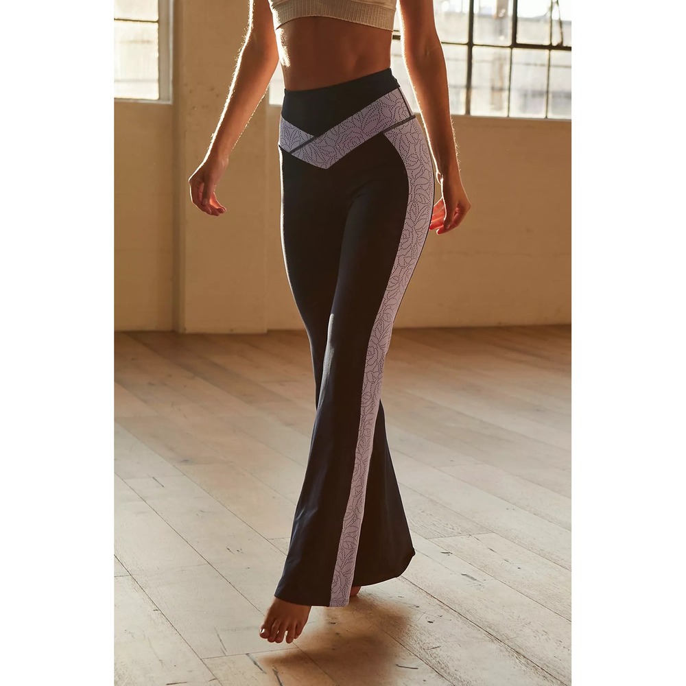 Free People Movement Lace Me Up Flare Leggings Womens Small NWT Yoga Pants Boho